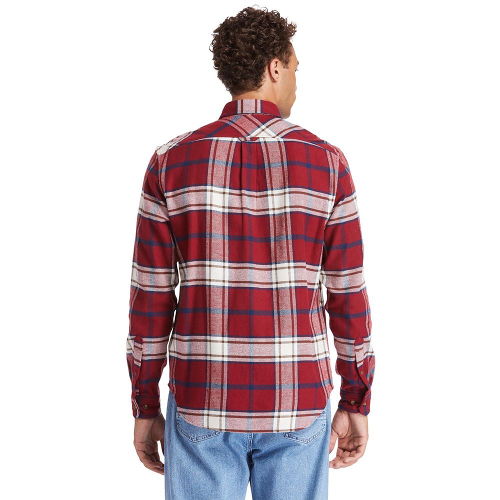 Timberland Mens Shirts Back River Heavy Flannel Check - Red/White - India WF8143207